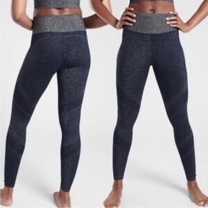 Athleta Twilight Tight Dark Blue Sparkle Shimmer Leggings Women’s SZ Medium